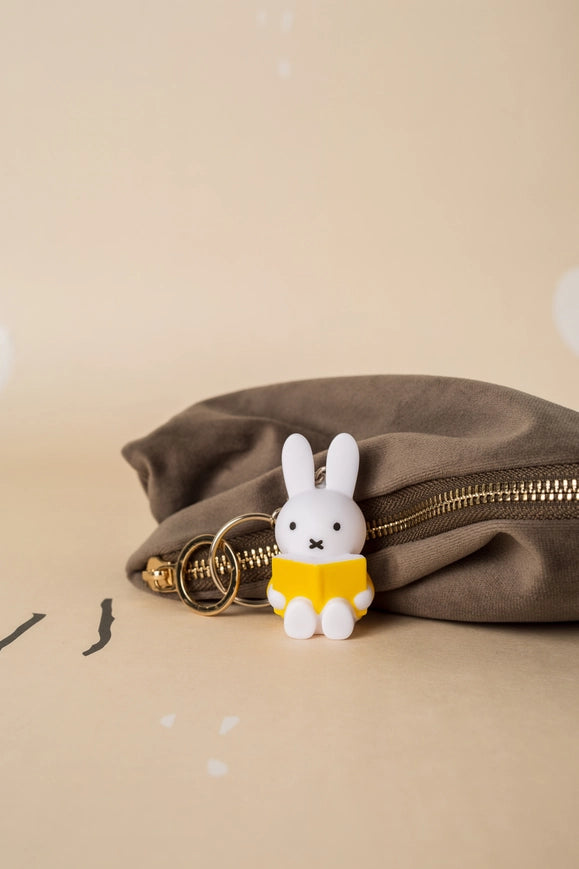 Miffy With Book Keyring- Yellow 6cm