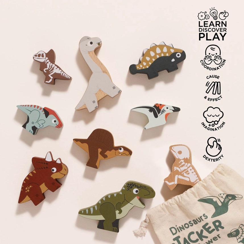 Le Toy Van Jurassic Stacking Dinosaurs & Bag