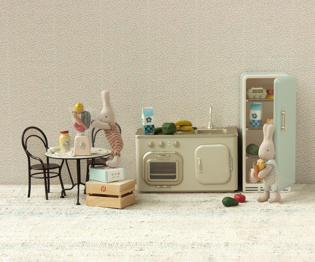 Maileg Miniature Dining table Set with 2 chairs