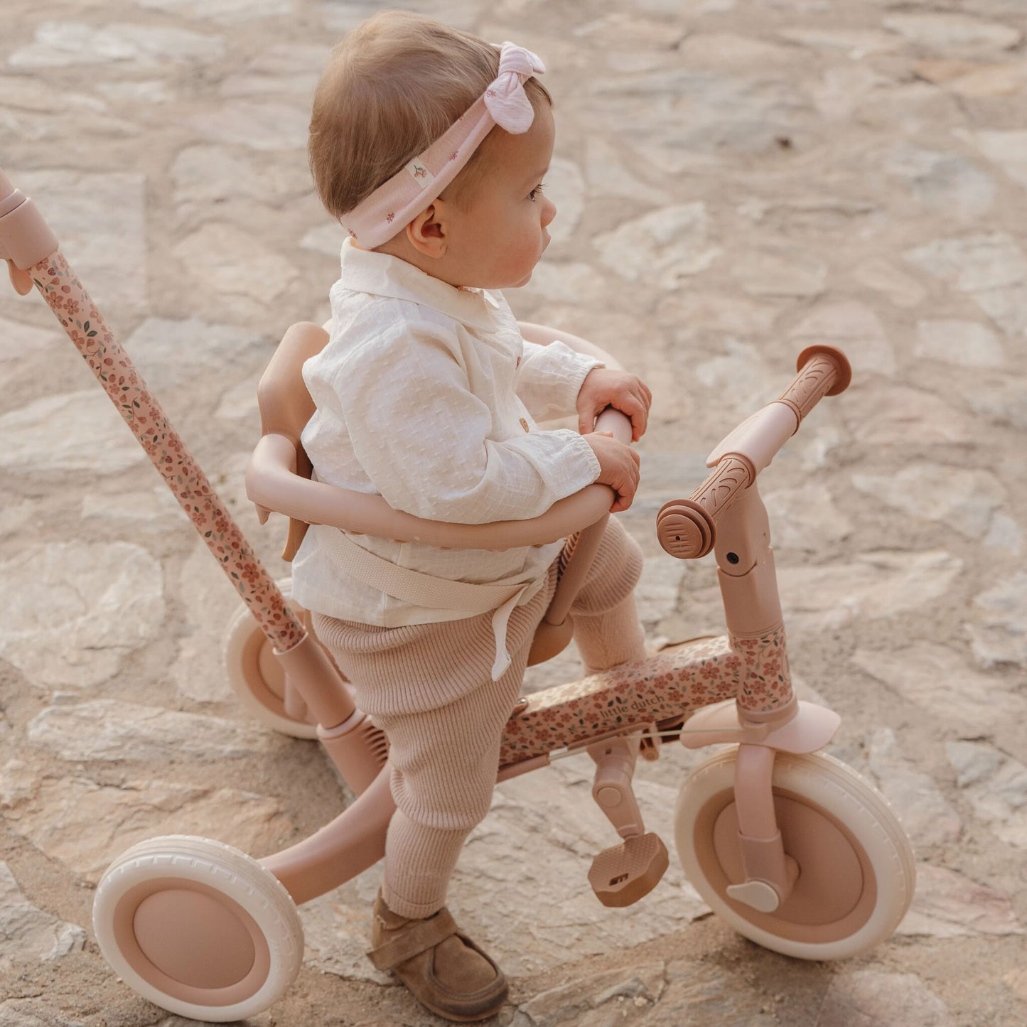 Little Dutch 4 in 1 Tricycle with Push Bar- Sunny Flower