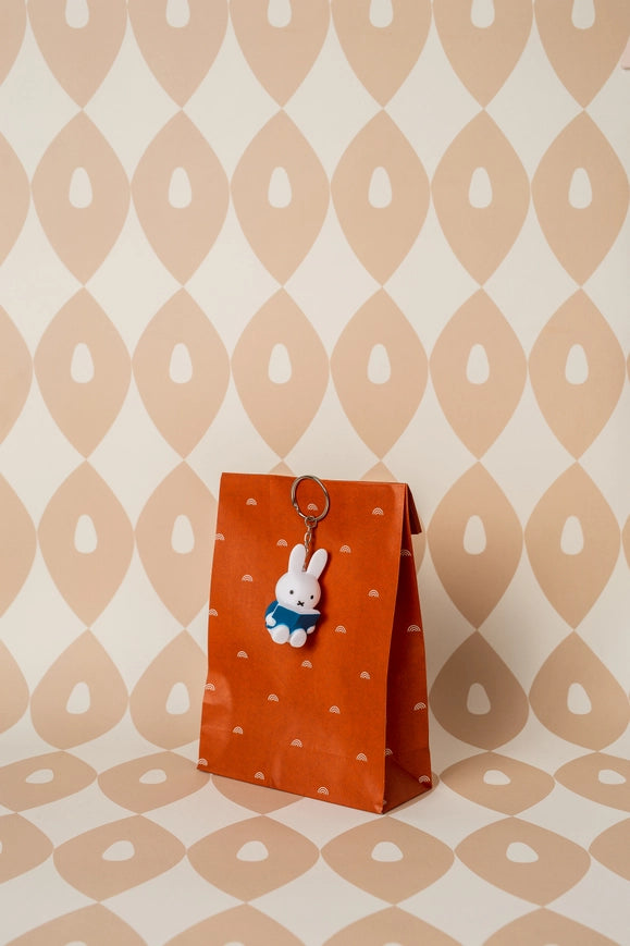 Miffy With Book Keyring- Blue 6cm