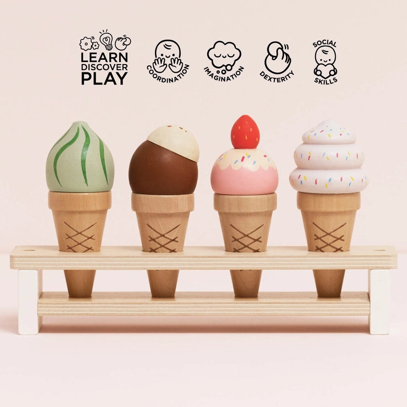 Le Toy Van Wooden Ice Cream Cones Set