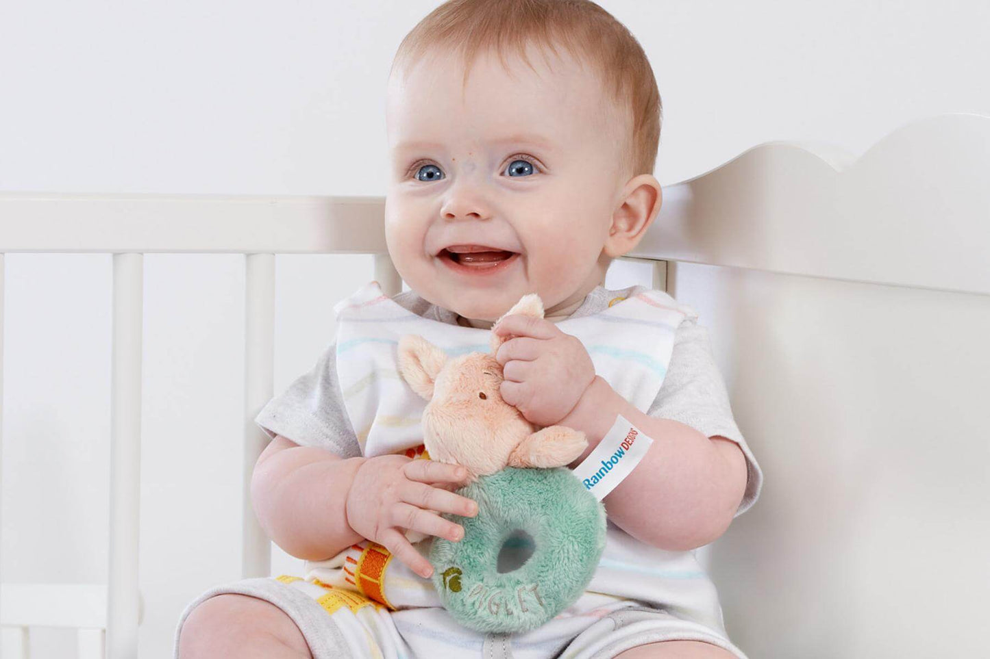 Rainbow Designs Classic Piglet Ring Rattle