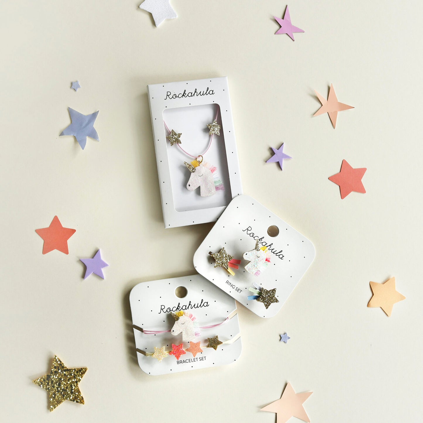 Rockahula Rainbow Unicorn Ring Set 3 pack