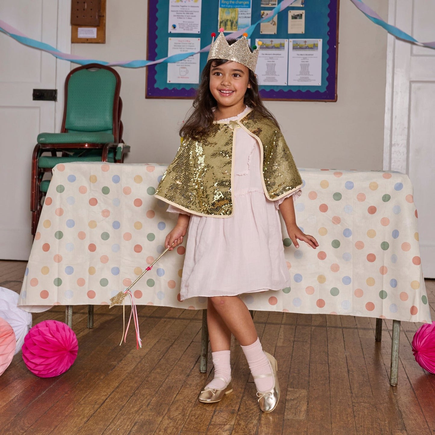 Rockahula Gold Sequin Pom Pom Crown