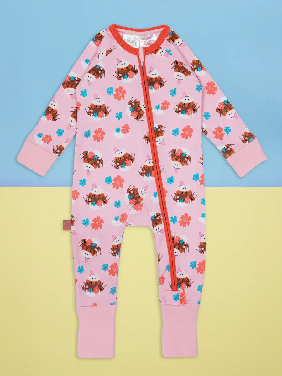 Blade & Rose Bonnie Highland Cow Zip-Up Romper
