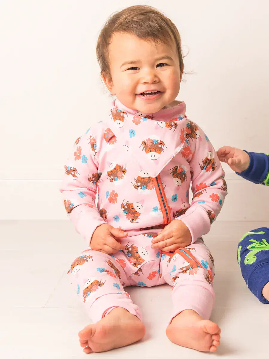 Blade & Rose Bonnie Highland Cow Zip-Up Romper