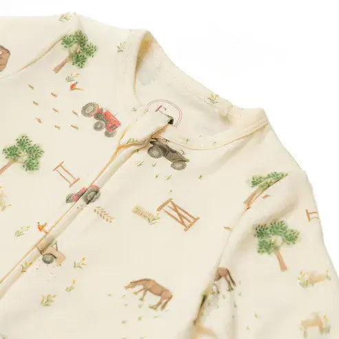Eleanor Charles On the Farm Organic Cotton Sleepsuit