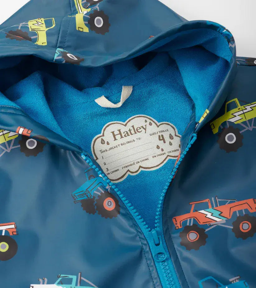 Hatley Monster Trucks Zip- Up Raincoat