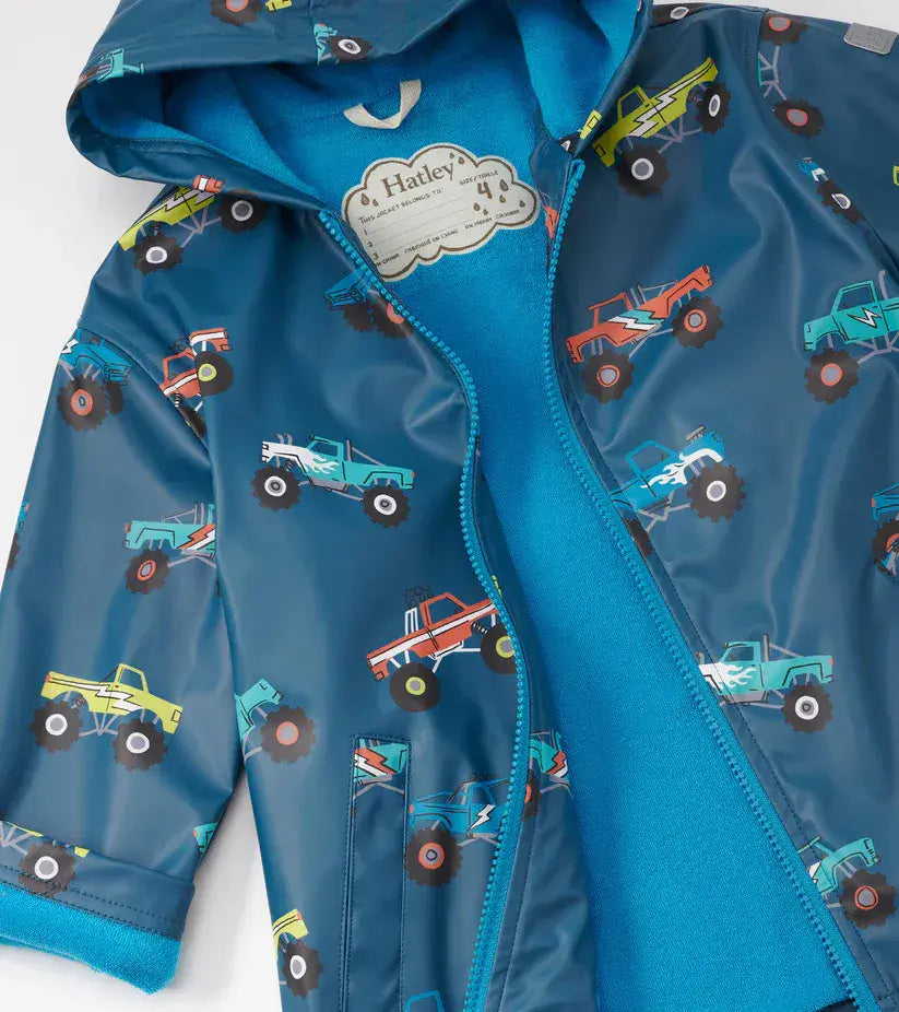 Hatley Monster Trucks Zip- Up Raincoat