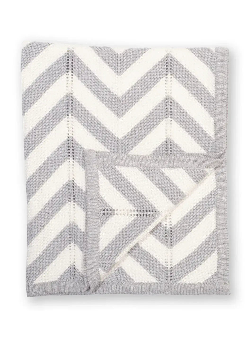 Kite Chevron Knit Blanket Grey