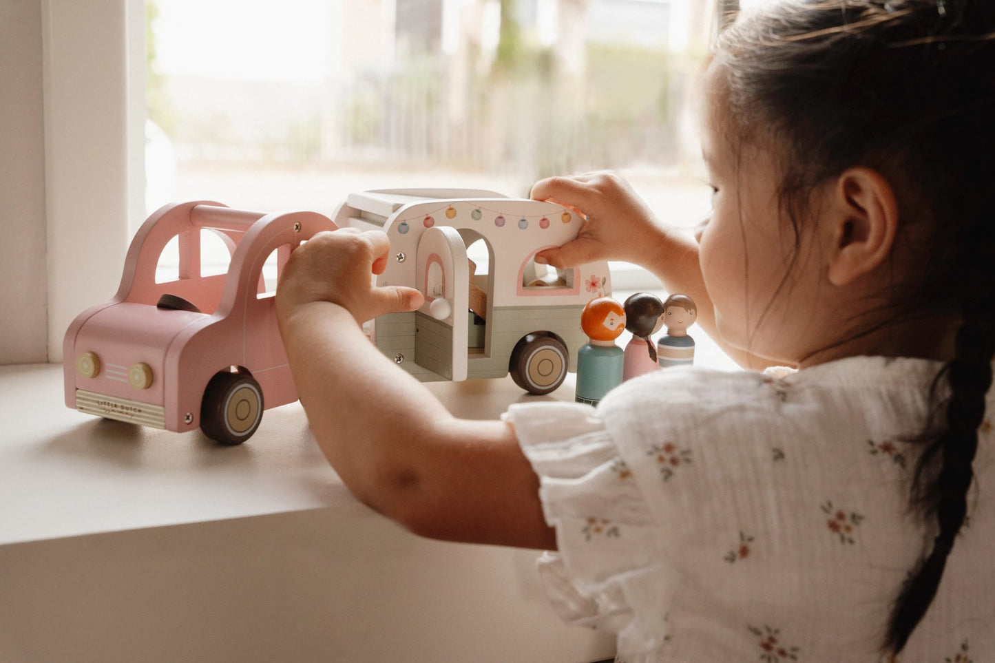 Little Dutch Toy Car with Caravan