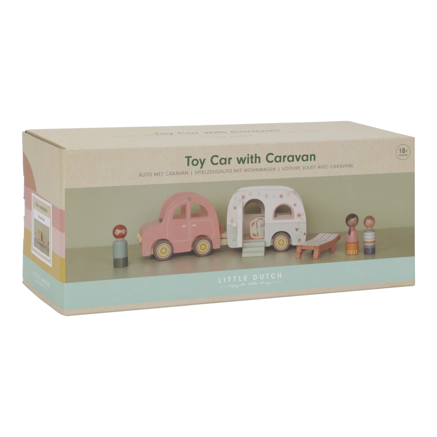 Little Dutch Toy Car with Caravan