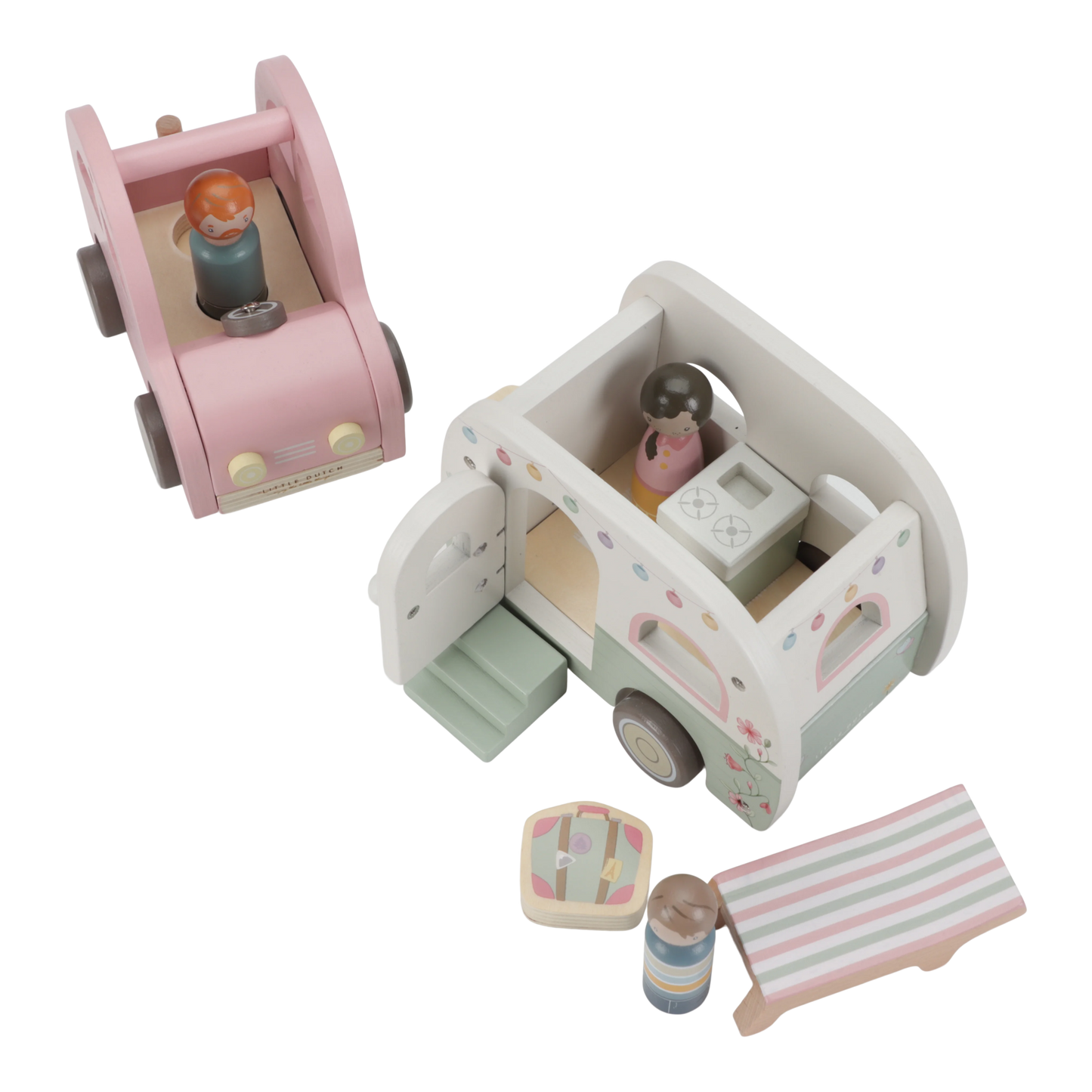 Little Dutch Toy Car with Caravan