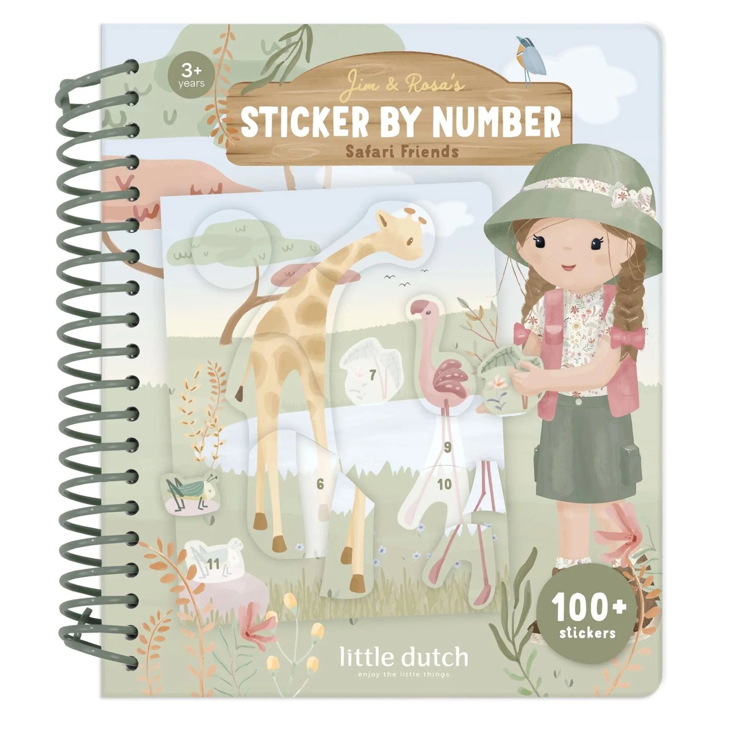 Little Dutch Safari Sticker Book By Numbers- Rosa