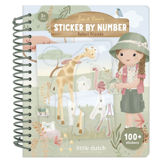 Little Dutch Safari Sticker Book By Numbers- Rosa