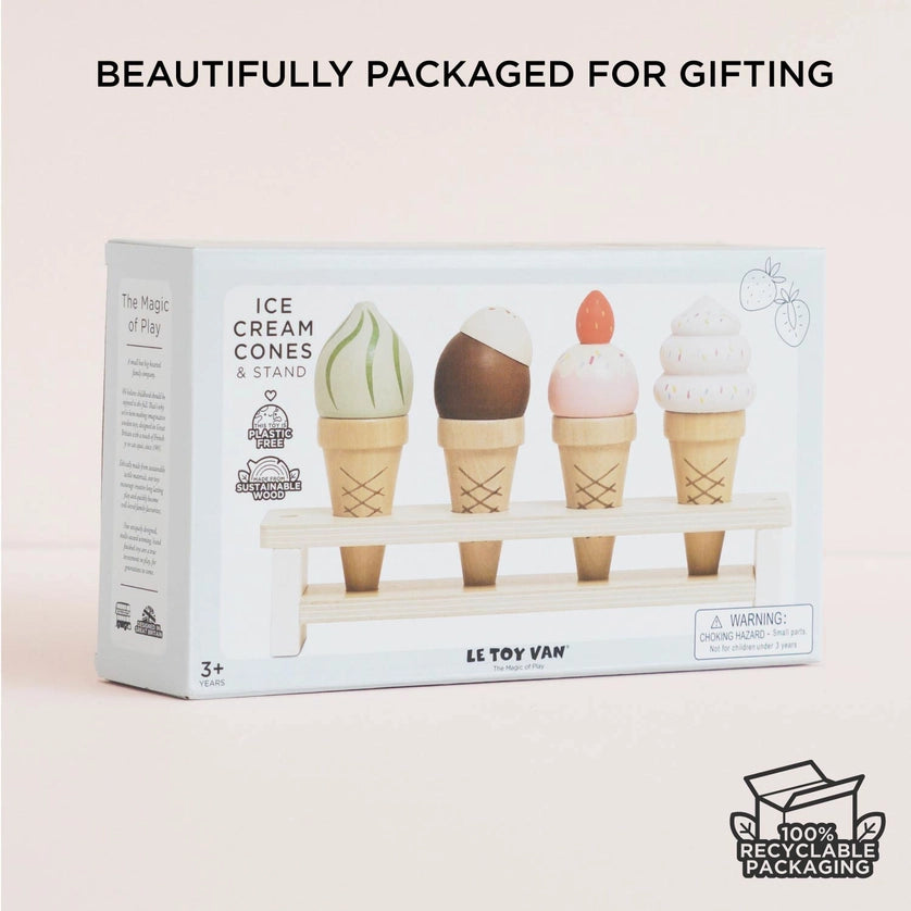 Le Toy Van Wooden Ice Cream Cones Set