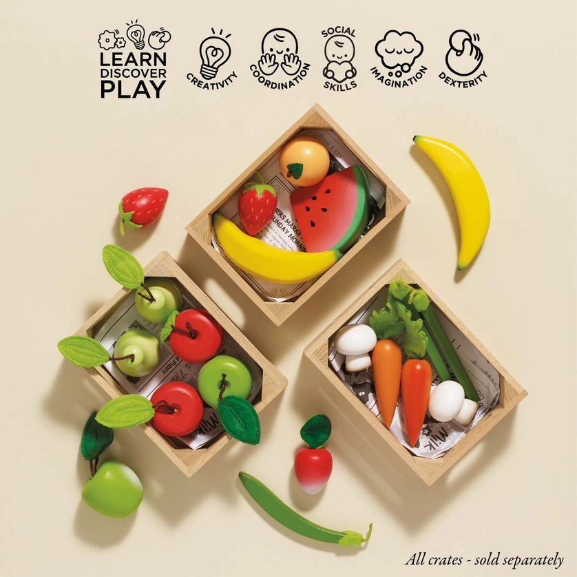 Le Toy Van Orchard Fruits Wooden Market Crate