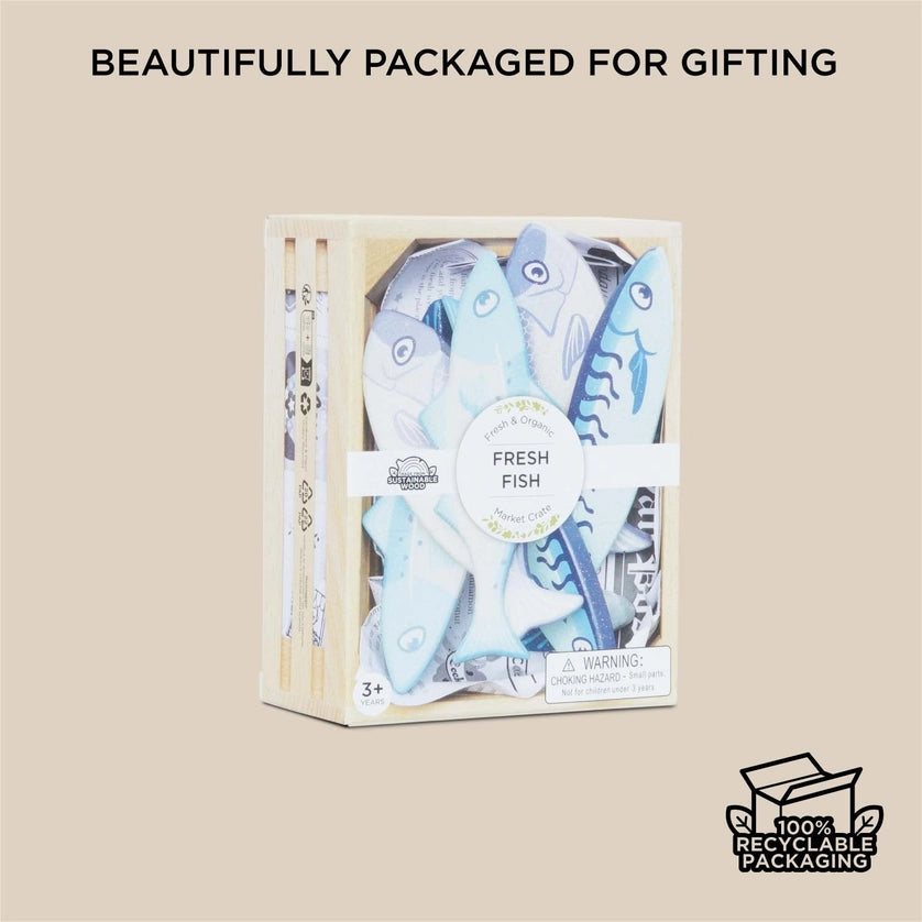 Le Toy Van Market Fish Wooden Play Crate