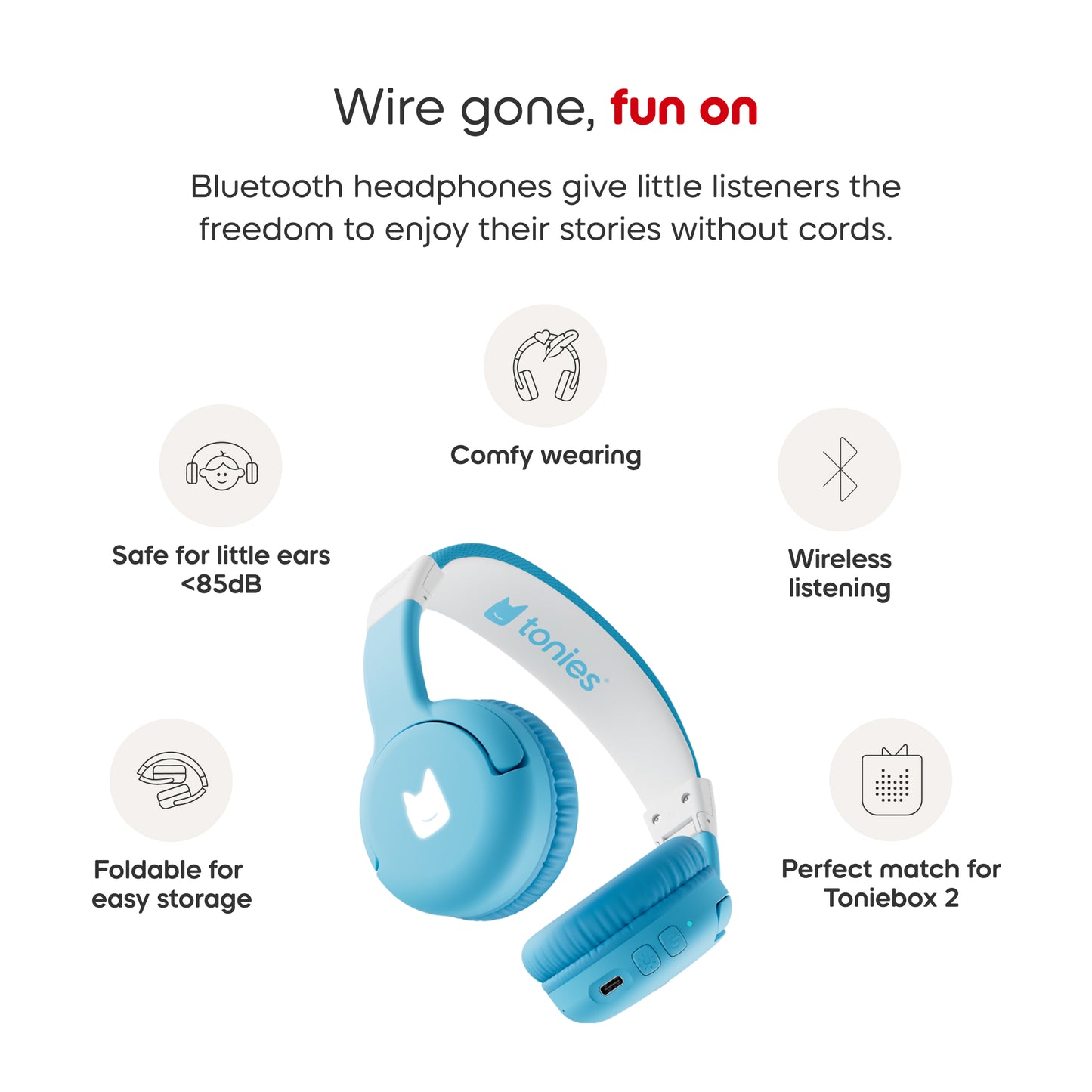 Tonie- Bluetooth Headphones Sky Blue