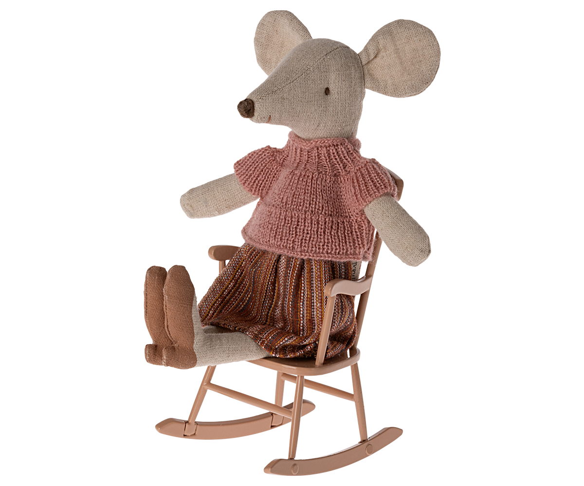 Maileg Mouse Rocking chair - Dark powder