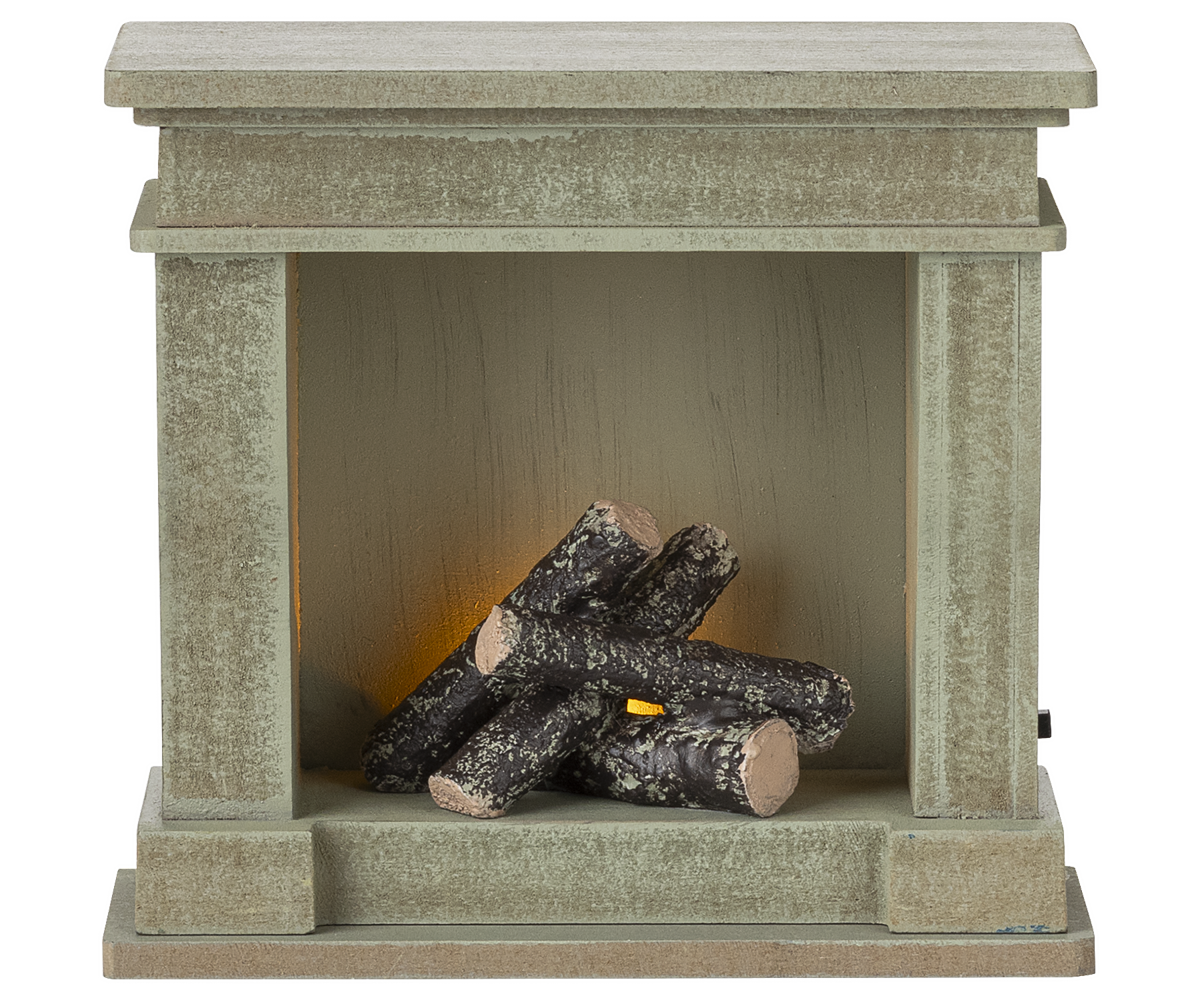 Maileg Miniature Fireplace- Dusty Green