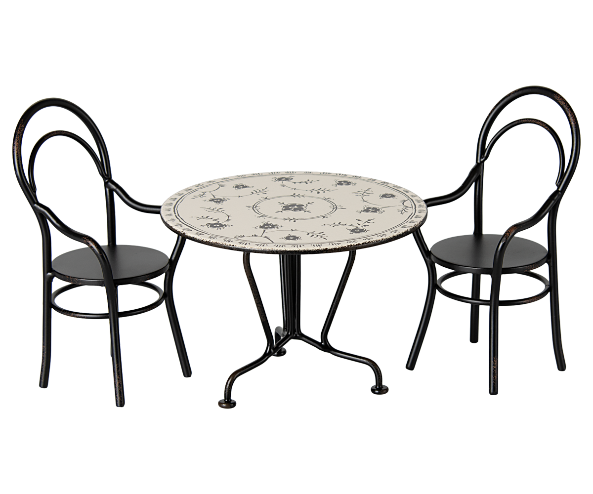 Maileg Miniature Dining table Set with 2 chairs