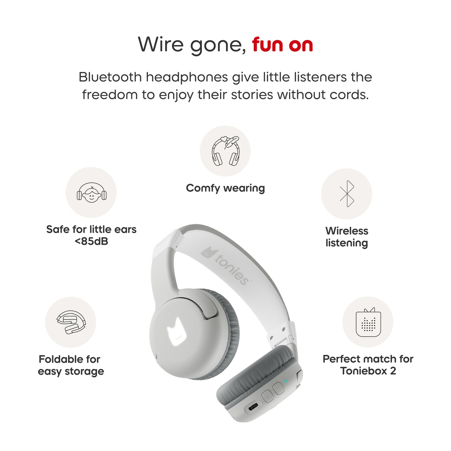 Tonie- Bluetooth Headphones Moon Grey