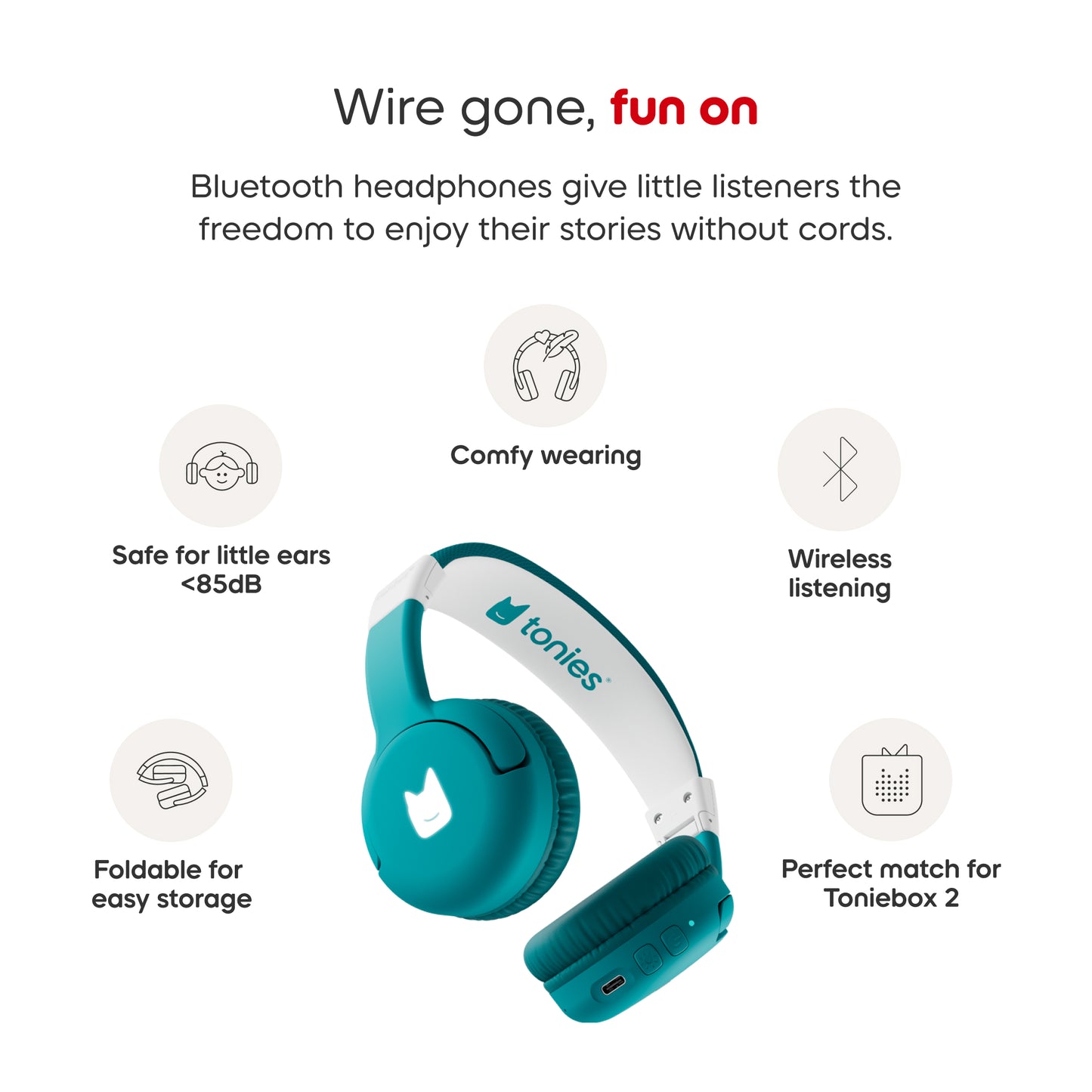 Tonie- Bluetooth Headphones Tropical Teal