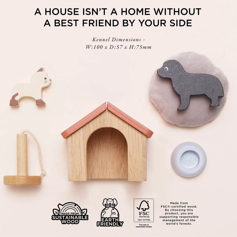Le Toy Van Wooden Dolls House Pet Set (Dog & Cat)