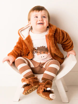 Blade & Rose Neutral Hamish Highland Cow Booties