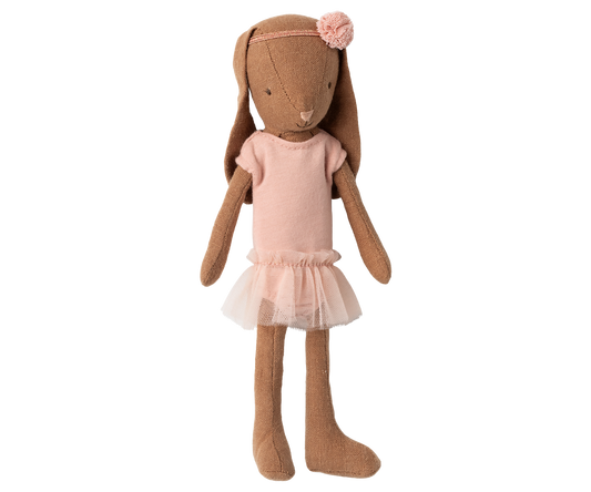 Maileg Chocolate brown Bunny Size 1- Ballet suit and skirt rose