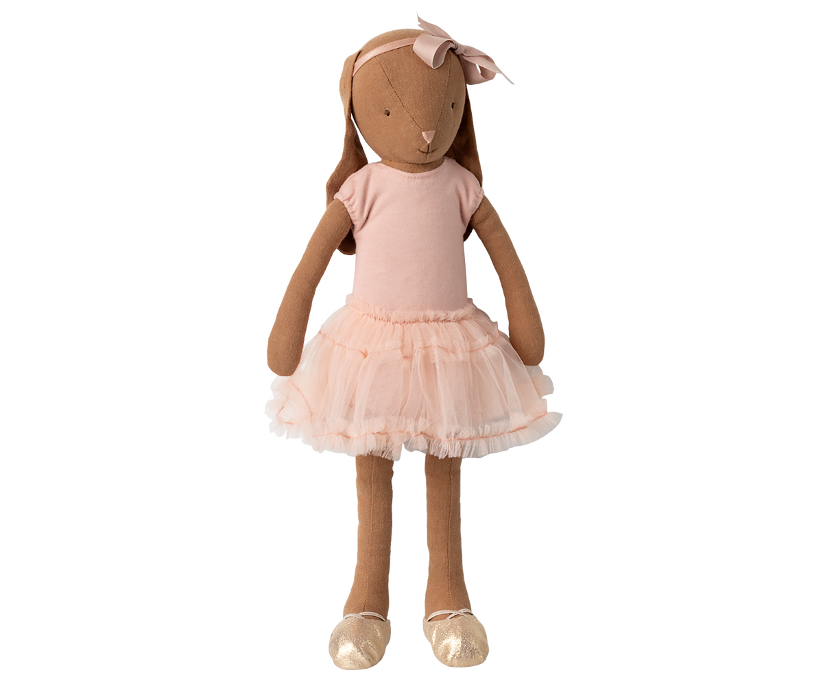 Maileg Chocolate Brown Bunny, Size 3 - Ballet suit and skirt rose