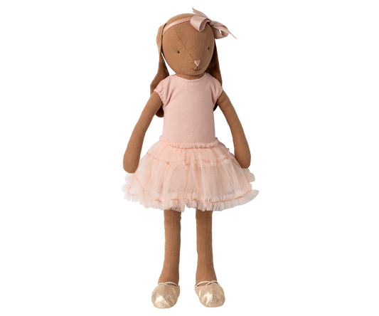 Maileg Chocolate Brown Bunny, Size 3 - Ballet suit and skirt rose