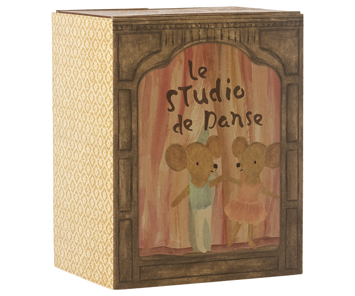 Maileg Ballet mice in dance studio, Little sister and brother