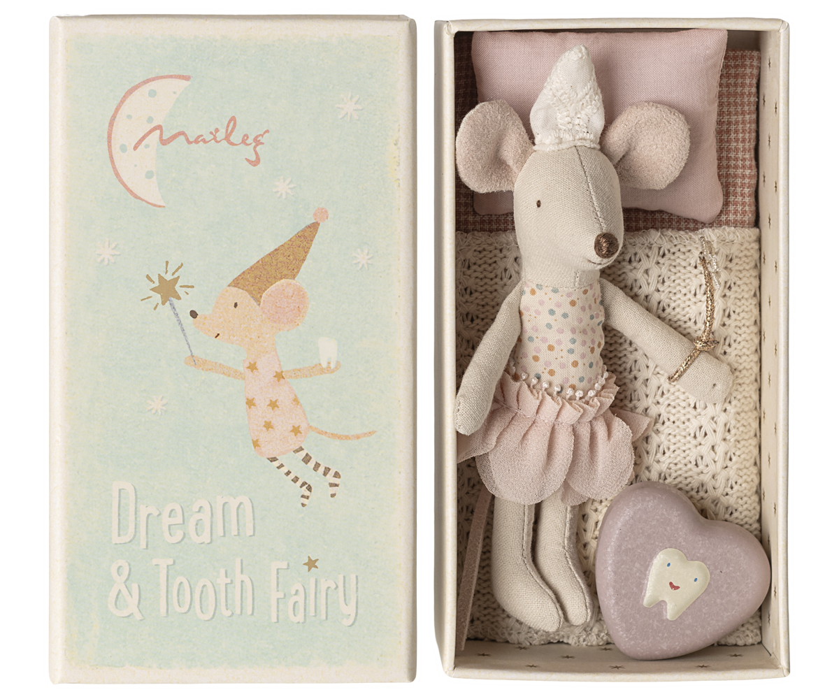 Maileg Tooth fairy mouse- Little sister in matchbox