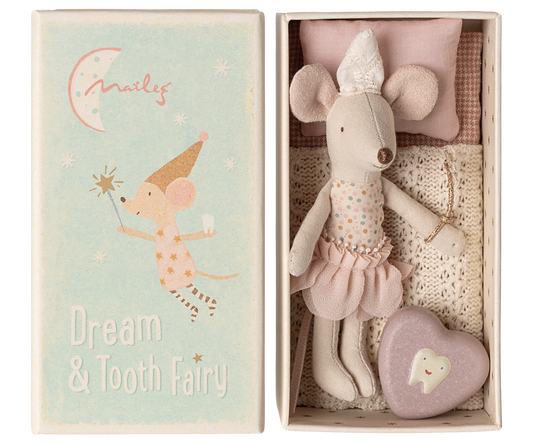 Maileg Tooth fairy mouse- Little sister in matchbox