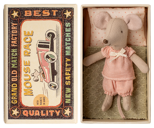 Maileg Little sister mouse in matchbox