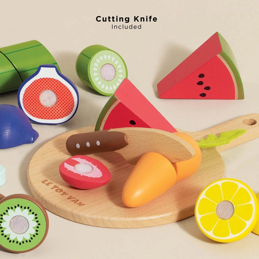 Le Toy Van Wooden Chopping Board & Sliceable Play Food