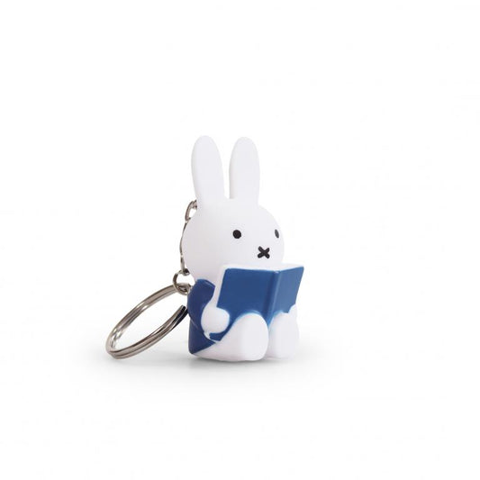 Miffy With Book Keyring- Blue 6cm