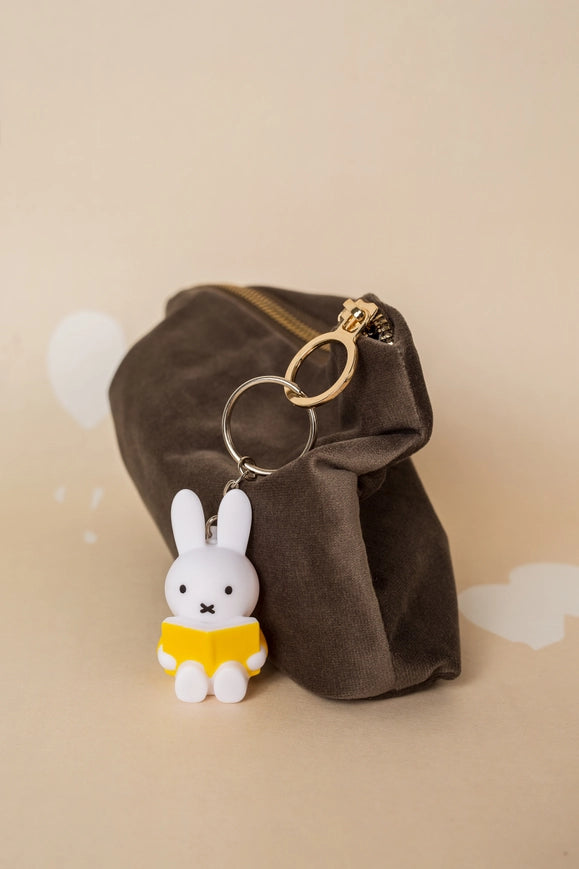Miffy With Book Keyring- Yellow 6cm