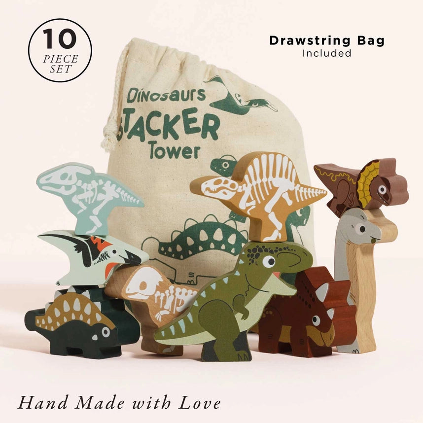 Le Toy Van Jurassic Stacking Dinosaurs & Bag