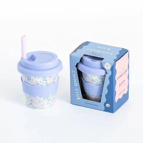 Chino Club- Blue Floral Babychino 4oz Cup