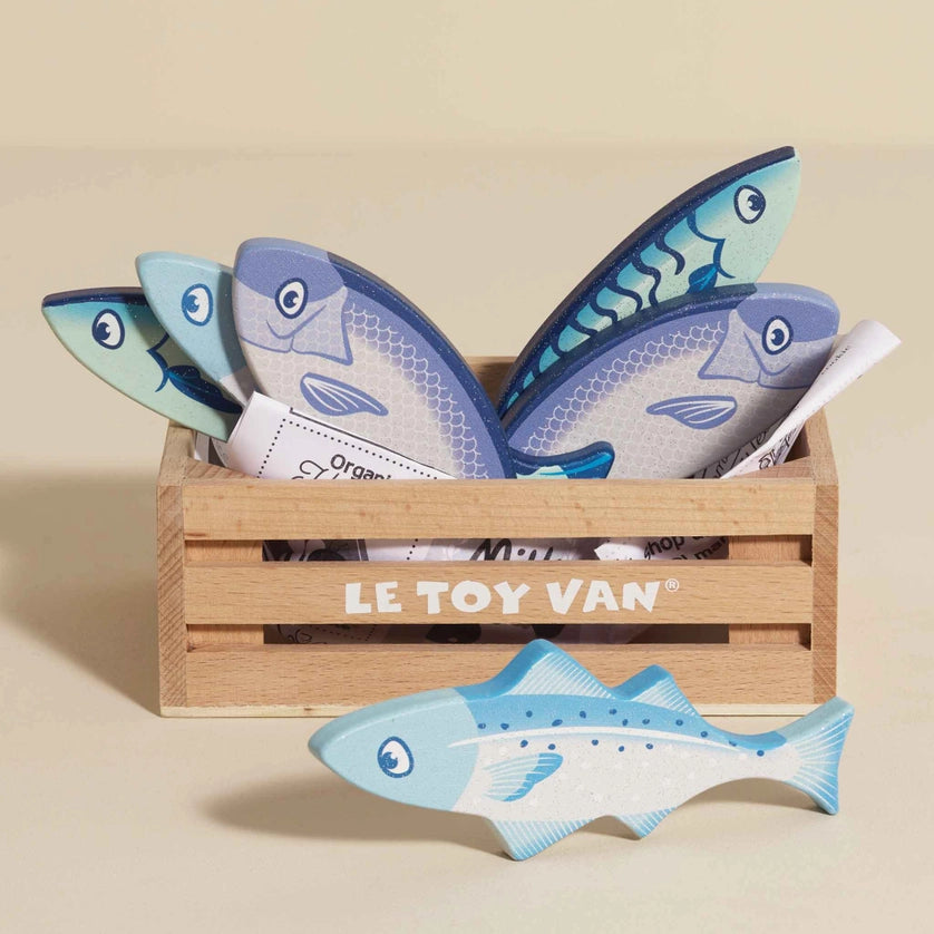 Le Toy Van Market Fish Wooden Play Crate