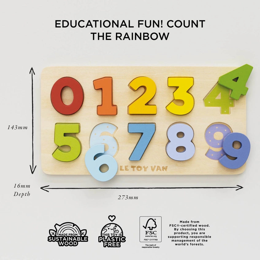 Le Toy Van Counting Wooden Numbers Shape Shorter