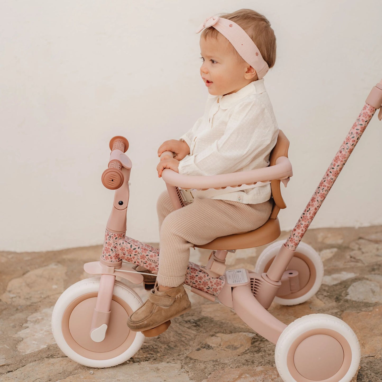 Little Dutch 4 in 1 Tricycle with Push Bar- Sunny Flower