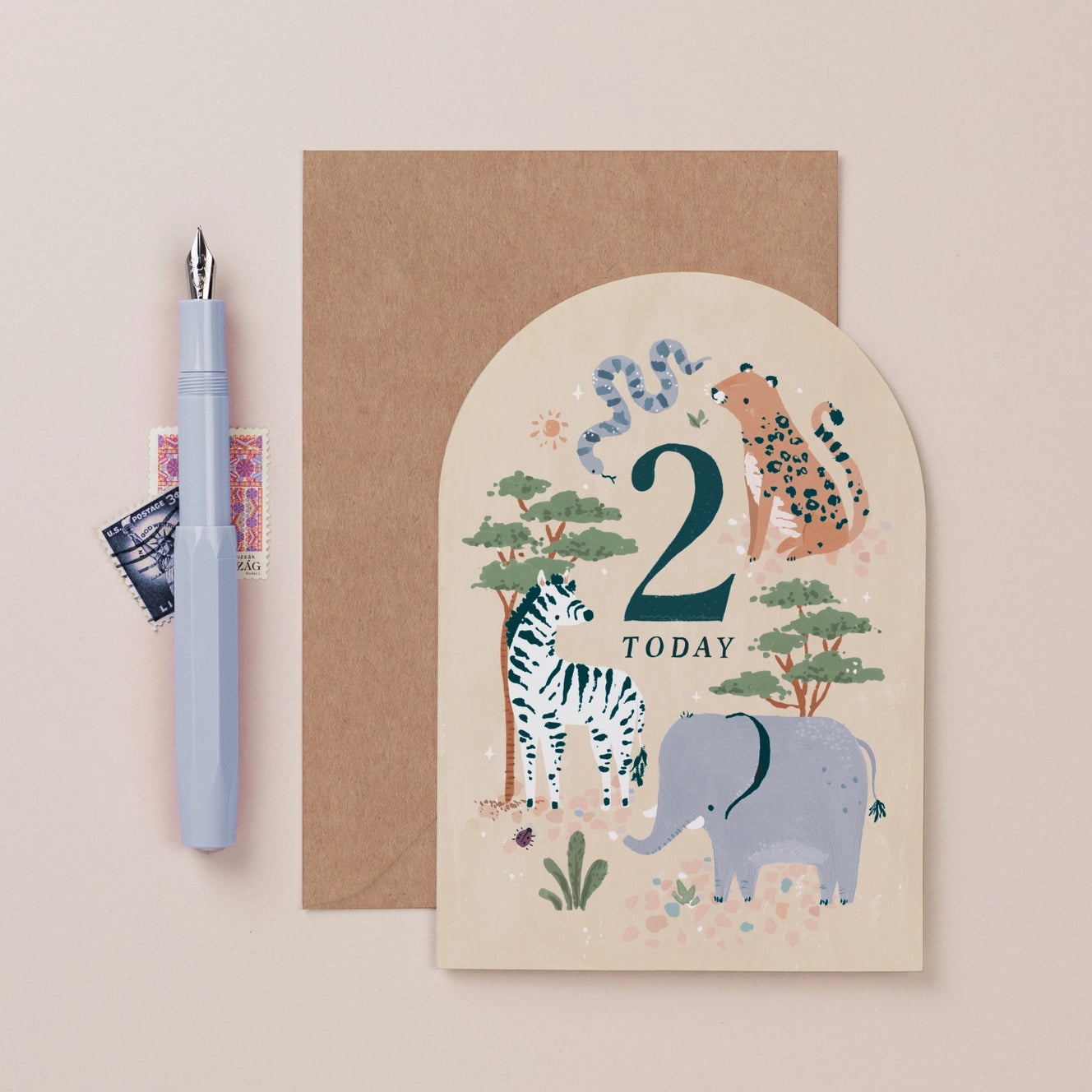 Sister Paper Co. Age 2 Safari Birthday Card
