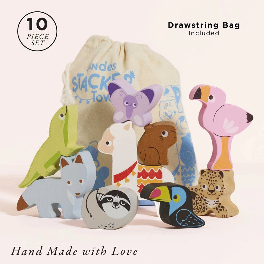 Le Toy Van Andes Stacking Animals & Bag