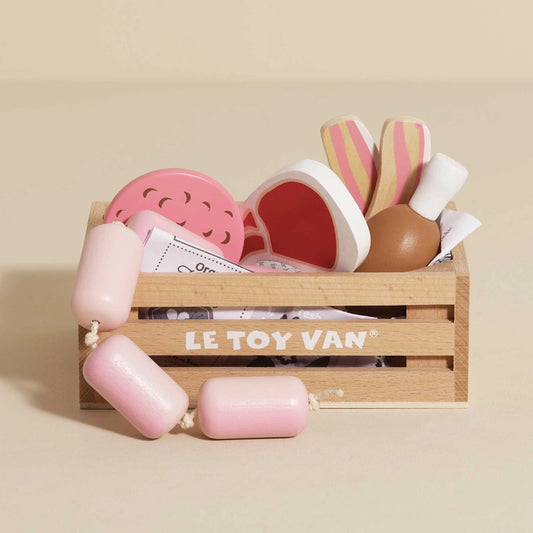 Le Toy Van Butchers Meat Wooden Market Crate