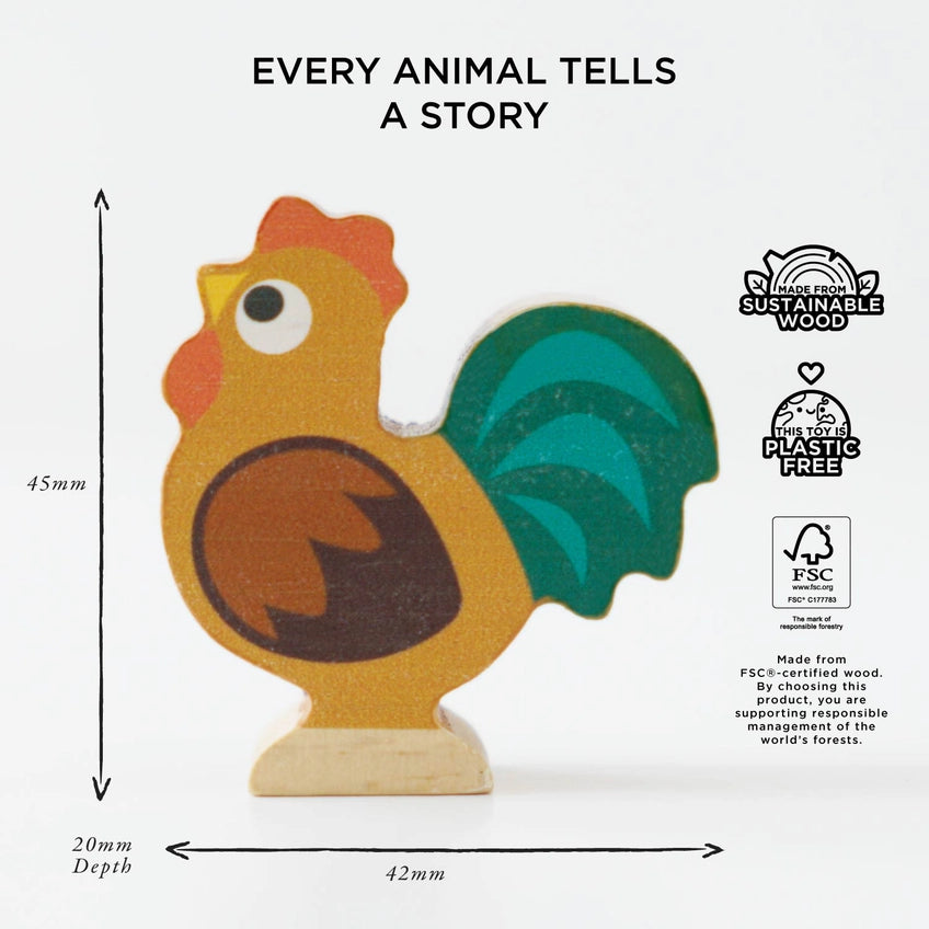 Le Toy Van Wooden Farmyard Stacking Animals & Bag